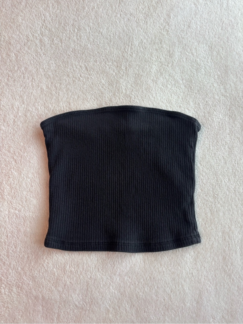 Hollister Black Ribbed Strapless Tube Top